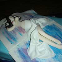 Centerfold Dreams This is a carrot cake shaped out as a matress with blue sheets then white fondant pages (like a magazine) and a gumpaste playmate
