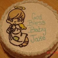Precious Moments Hand drawn with buttercream icing.