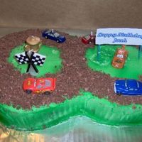 Cars My son wanted a cake from the movie Cars so we decided to do something different. It's two 9" round cakes put together to make...