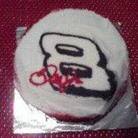 Dale Jr's 8 This is my first attempt at a FBCT. It's on a 4" round cake and it turned out to be a little harder than I thought it would be.
