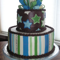 Baby Boy Baby boy shower cake inspired by cakes on this site and coordinating with the Carter train party supplies.