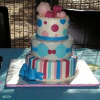 Baby Rattle Baby shower cake for a friend. Buttercream with mmf accents. My largest cake so far!
