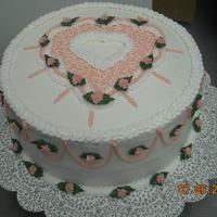 Pink Heart This is a cake I did in a local class. Many techniques on this one cake, thus the reason it is a little "busy."