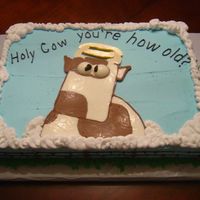 Holy Cow This is a cake that I made for a man that shows cows. This was for his 50th birthday.