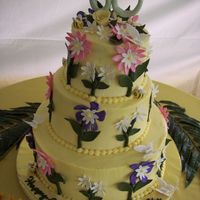 60Th Anniversary Cake buttercream with gumpaste flowers and decorations.many thanks to all the CC members for their awesome cakes.