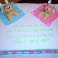 Christening Cake For Twins 