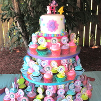 My Little Pony Cupcake Tower My daughters 4th Birthday. My Little Pony Cupcake Tower. Mix of Red Velvet, Chocolate, Vanilla Malt cupcakes.