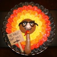 Turkey In Disguise Thanks to vetaAL for the idea. BC with fondant accents for a work Thanksgiving lunch.