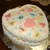 Conversation Hearts BC with fondant accents for a recently engaged couple.