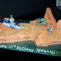 Surface Of Mars This cake was made for my friends son who wanted the surface of mars for his lego ships. It's frosted in buttercream, I made "...