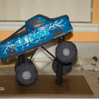 Monster Truck Cake 1 My 1st attempt at a Monster Truck Cake, i'm not extremely happy with it but my 3 year old was beyond happy.