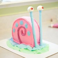 Gary Birthday Cake Gary cake i made for my sons 5th birthday. Cake frosted with whipped cream buttercream frosing & fondant accents.