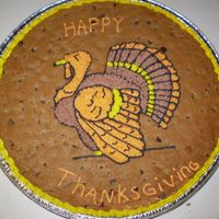 Turkey Cookie 12" Chocolate Chip Cookie I did for a Thanksgiving luncheon.