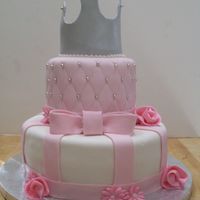 Princess Cake I've done this cake twice now. It is all made from MMF, including the crown, which was colored a light gray, and then I used pearl...