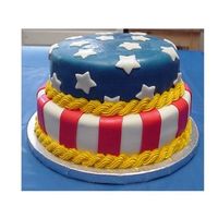 4Th Of July Fondant This is a stacked cake covered in MMF. The top tier is buttercake with pineapple and cream filling, and the bottom tier is chocolate cake...