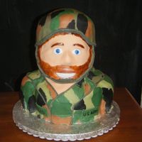 Alyssa's Soldier The hubs did this one (4Gifts4Dennis :D) The little girl wanted a soldier cake, so he obliged. I think he may have a career...and we make a...
