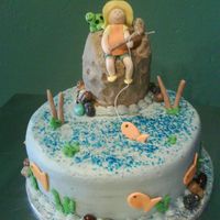 Gone Fishin' Buttercream cake with fondant accents