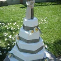 Kim's Wedding All fondant, satin ribbon, gumpaste callas