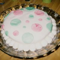 My First Fondant Cake. Everything went wrong with the fondant for this cake, I described my struggles in a post. This is a white cake with chocolate frosting and...