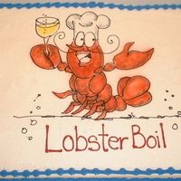 Lobster Boil 16x24 sheet cake, buttercream icing. Airbrushed lobster