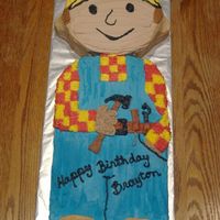 Bob The Builder This was the second Bob the builder cake that I have made....both for the same little boy. SWhoe size was his age.
