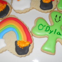 St Patrick's Day Cookies Cookies made for my sons class. I didn't have a rainbow cookie cutter so I improvised and turned a heart upside down. I also dyed...