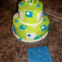 Geometric 30Th Birthday Cake Our friend wanted a 30th birthday cake for her husband. She gave us the napkin she wanted to use and gave us total creative freedom. Here...