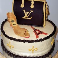 30Th Birthday Cake - French Teacher My DH's friend wanted a birthday cake for his wife who is a French teacher. So my DH and I adorned the cake with fleur de lis, a...