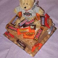 Osu/chocoholic I made this for a man in our church...needless to say he is a chocolate freak and also a big Ohio State University fan. Inside is chocolate...