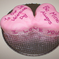 1St Valentine's Cake Marbled Pink and White Fondant