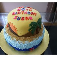 Island Cake My first island themed cake. Thank you to all of you for giving me ideas. I didn't have enough blue fondant, so i had to use...