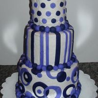 Purple Dots And Stripes 