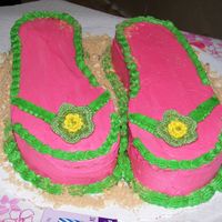 Flip Flops This is my daughters 10th Birthday, and 1st flip flop cake, I traced my 12 year olds flip flop...