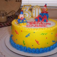 Clown And Polka Dots Although this could be a children's cake, I made it for my SIL 30th birthday. I wanted to practice the clowns so I just did it.