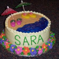 Beach Party I colored piping gel blue for the water