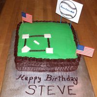 Baseball Cake 8" chocolate chip cake.