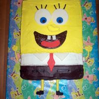 Sponge Bob Square Pants 11 x 15 chocolate fudge cake. Fondant pieces for accent