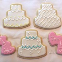 Wedding Cookies My largest order to date! 60 each of double hearts and wedding cake cookies.