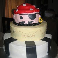 Pirate Birthday This was an idea I got from a cakecentral member. It was covered in buttercream and accented with fondant.