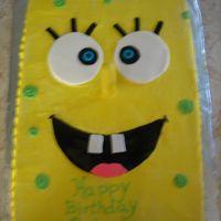 Sponge Bob This was a butter cream cake accented with fondant. I used a dowel covered in fondat for the nose.