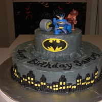 Batman Cake This was a marble cake decorated with butter cream frosting.