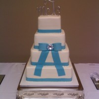 Tiffany Blue Bow This was a last minute wedding cake I did the week of Halloween. Ordered on Tuesday for a Saturday wedding! This plus two grooms cakes and...