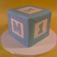 Baby Block Cake 6x6 Baby block for a 1st birthday smash cake.