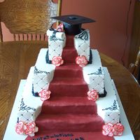 100_3775.jpg Funfetti cake with buttercream frosting and fondant accents. Cap is rct covered in fondant. Thank you again to sadsmile for her tassel...