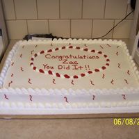 Graduation Cake Graduation cake for a friend of mine's son. Marble cake with buttercream frosting. Thanks for looking