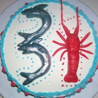 Fisherman's Cake Ok,...first off this is a great example of what happens if you start 'partying' before you have finished the cake. The fish were...