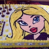 Bratz Cake This was my first birthday cake I made for my daughter's seventh birthday. I tried doing a frozen transfer of just the outline of the...