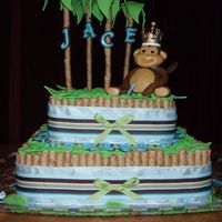 Monkey Baby Shower Cake First time making a monkey baby shower cake, got some great monkey ideas from this site, thanks...