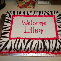 Baby Girl Zebra Theme Shower Cake was for a baby girl shower... her nursery is being decorated in hot pink and zebra stripes, so they wanted the cake similar. All...