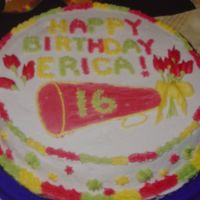 16Th Birthday For Cheerleader all buttercream frosting... 16th birthday cake for my cheerleading cousin